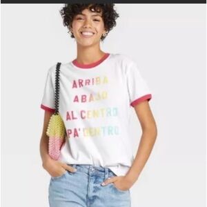 Women's Arriba Abajo Ringer Short Sleeve Graphic T-Shirt XS target
